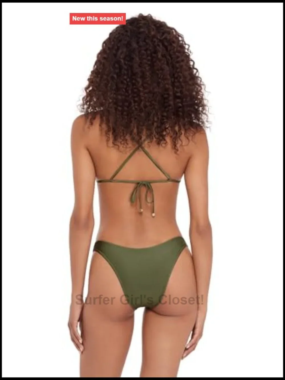 X-Back Ring Front Swim Bralette Top Removable Cups Adjustable Ties